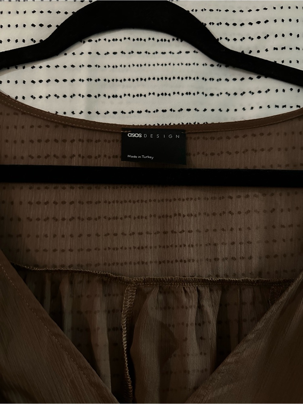ASOS brown Ruffle Front Blouse - Picture 3 of 3